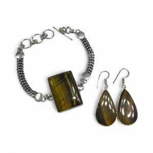 Tiger's Eye Bracelet and Earring Set